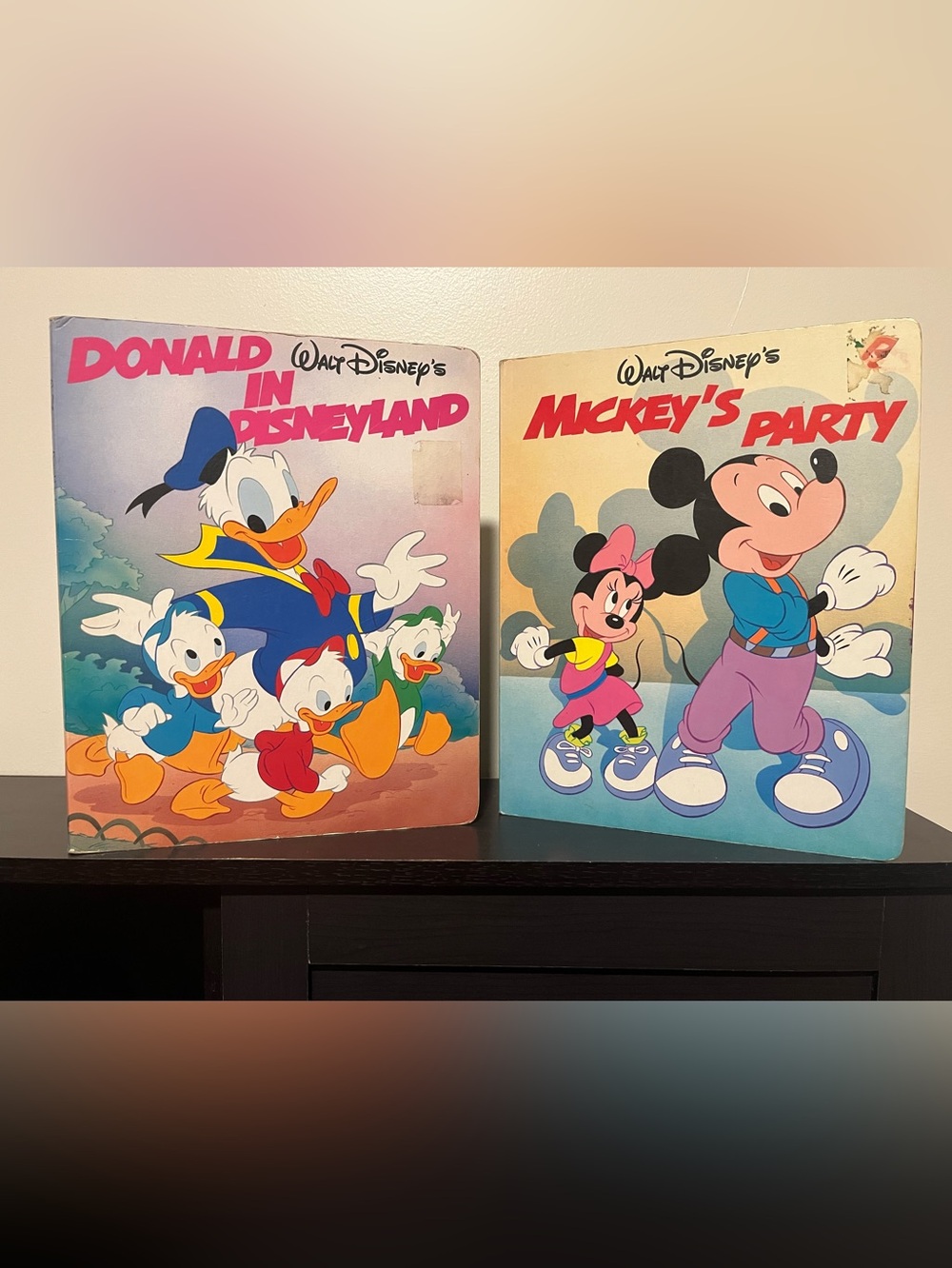 1989 Walt Disney Vintage Board Books “Mickey’s Party” and “Donald in Disneyland”